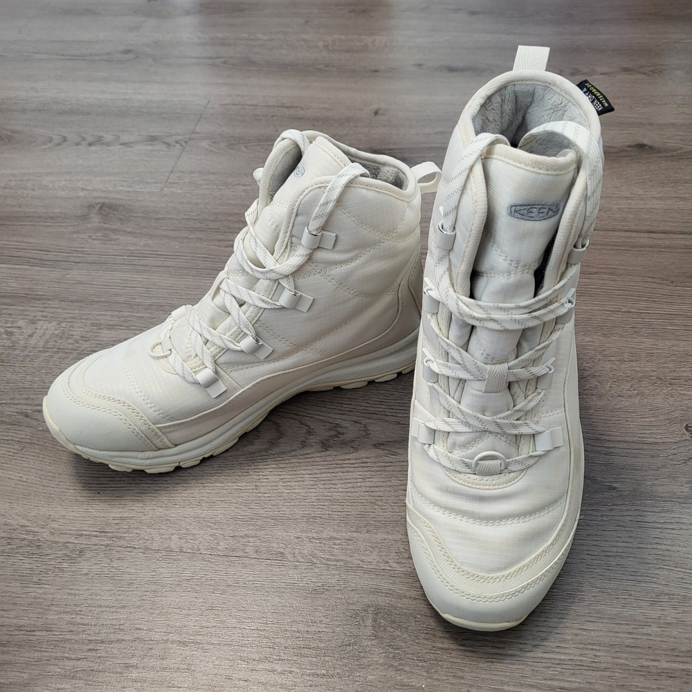 KEEN Terradora Ankle Waterproof Winter Boots Off White Hiking Gorpcore Womens 8